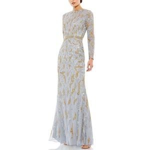 NEW Mac Duggal 5124 Beaded Embellished Long Sleeve Evening Gown, Size 10